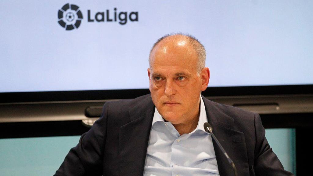 Javier Tebas durante una rueda de prensa