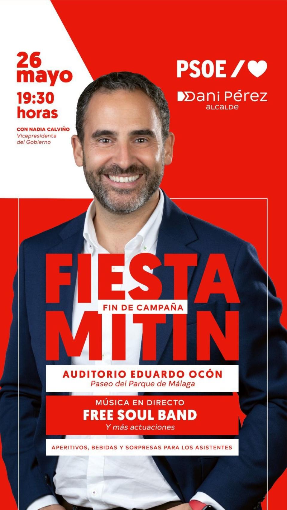 Cartel de cierre de campaña PSOE.