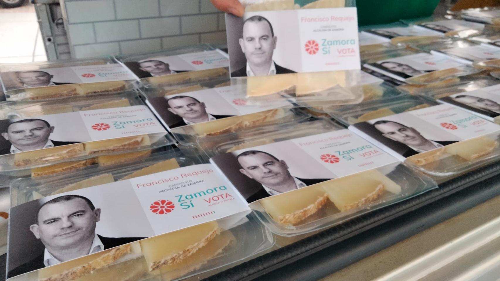 Las porciones de queso repartidas por Francisco Requejo y Zamora Sí
