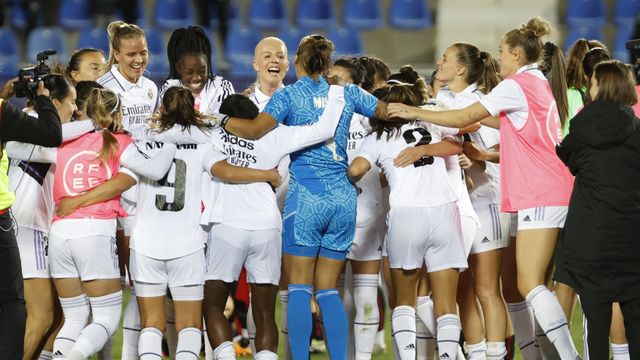 Las jugadoras del Real Madrid, celebrando el pase a la final de la Copa de la Reina 2022/2023