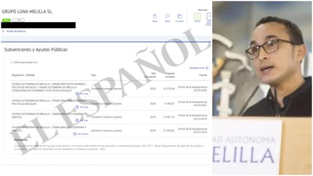 Algunas de las ayudas a la empresa de la que el consejero es apoderado y el propio consejero.