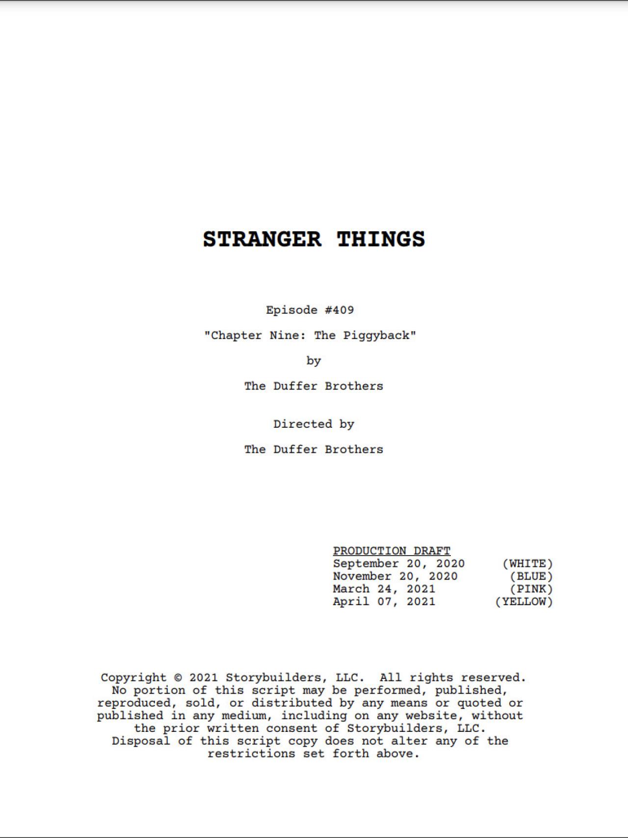 Imagen de la portada del guion del episodio 4x09, titulado 'El plan'.