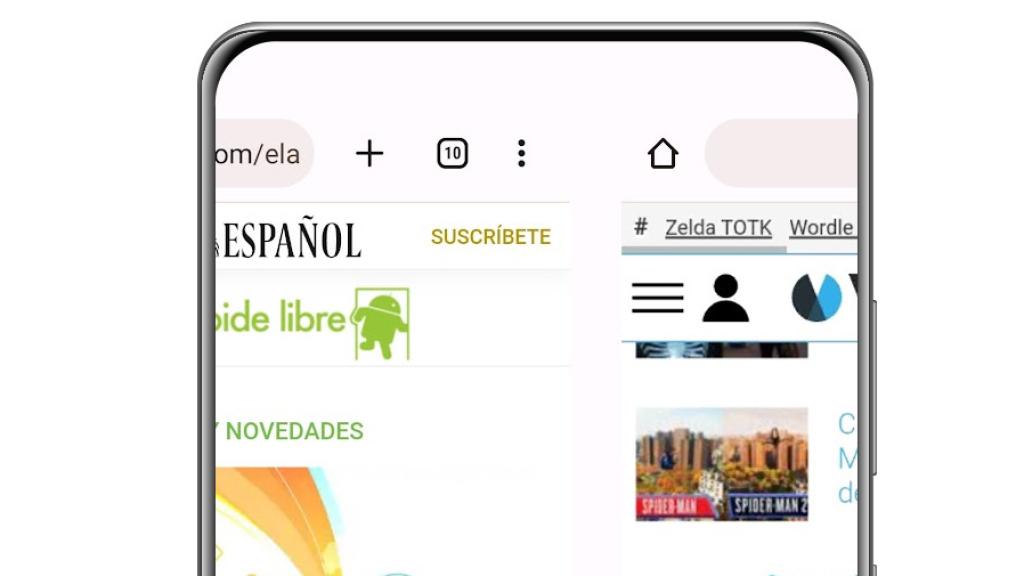 Deslizar pestañas de Chrome