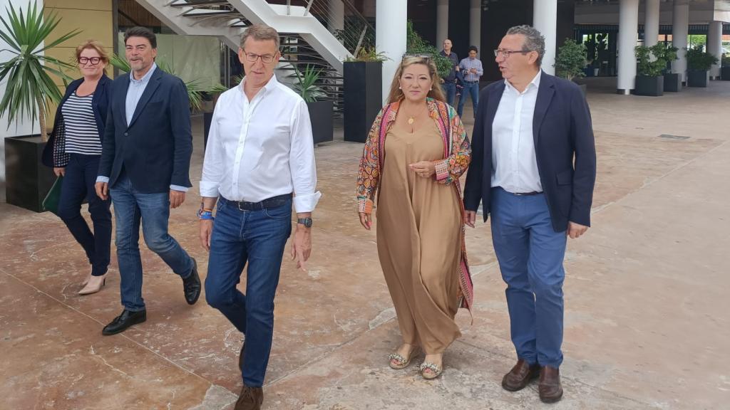 El presidente nacional del PP llegando al acto de Alicante.