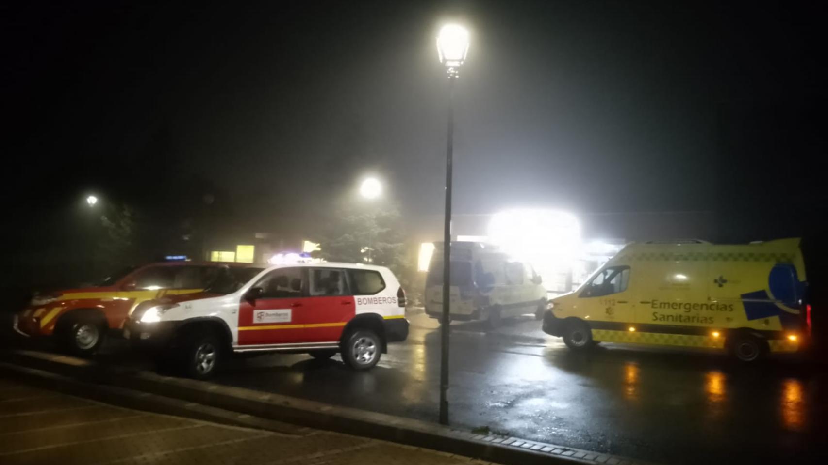 Ambulancias y guardia civil que intervinieron en el suceso