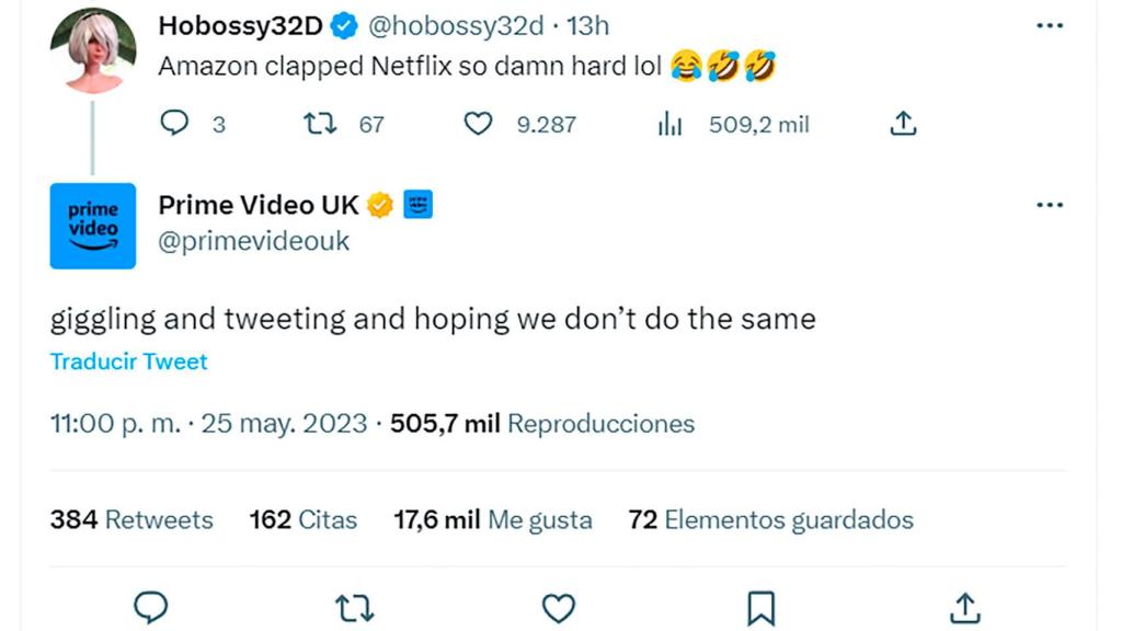 La primera respuesta al tuit de Amazon