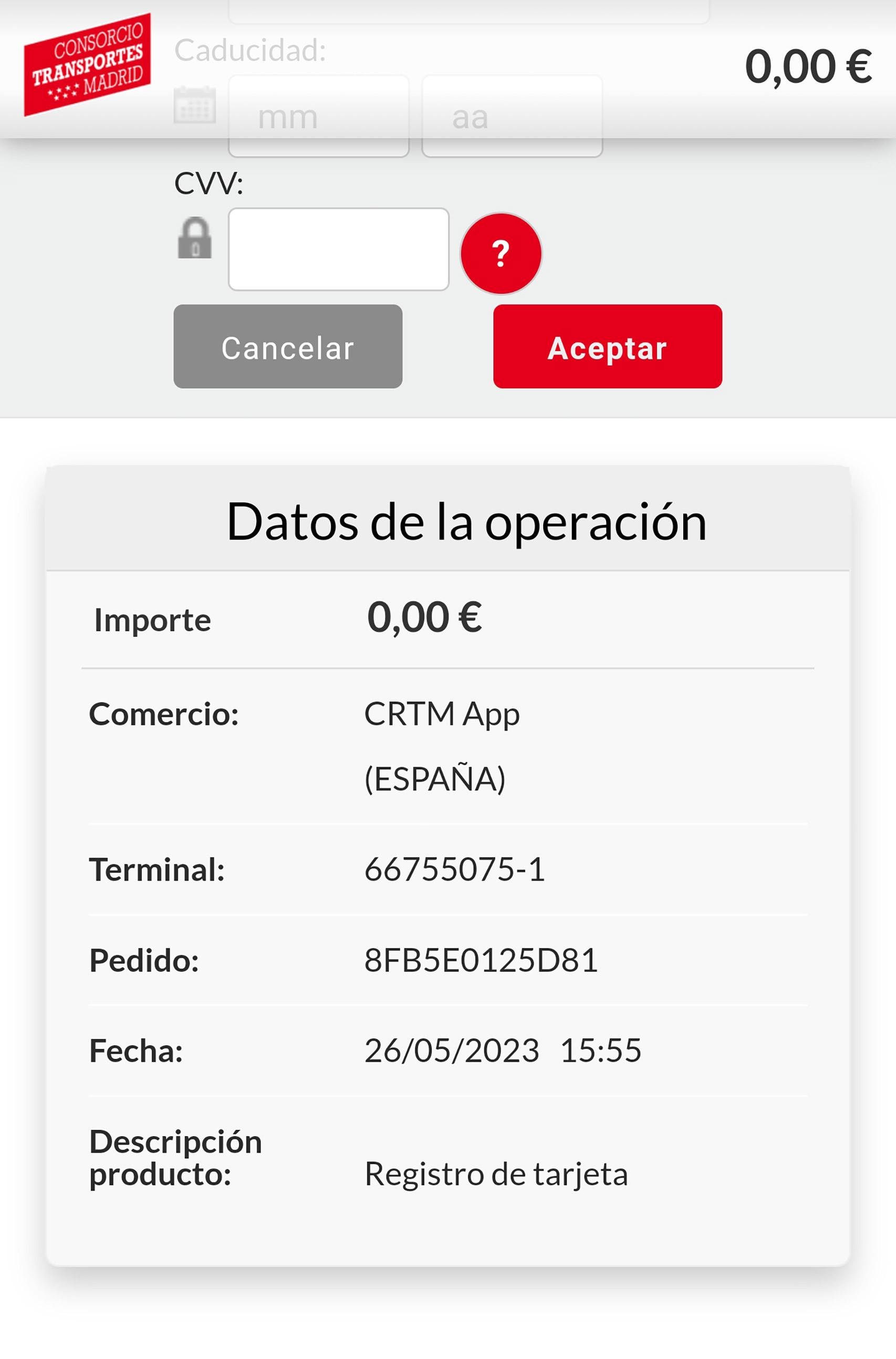 Añadir tarjeta bancaria a la app