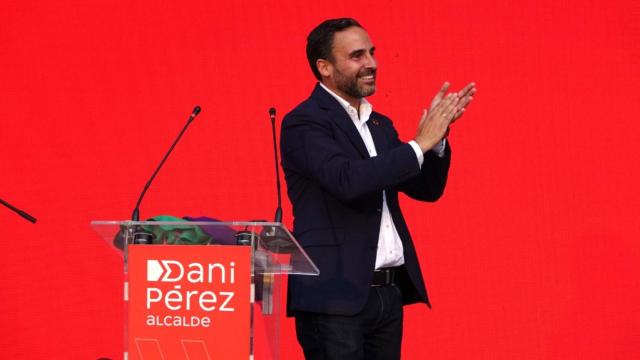 Dani Pérez durante el acto de fin de campaña.