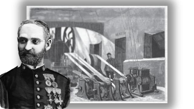 Isidoro Cabanyes en la central eléctrica del Ministerio de Guerra en el Palacio de Buenavista.