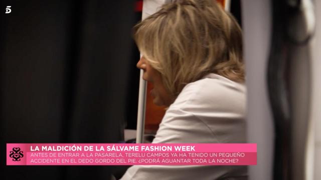 Terelu Campos entre los bastidores de la 'Sálvame Fashion Week'.