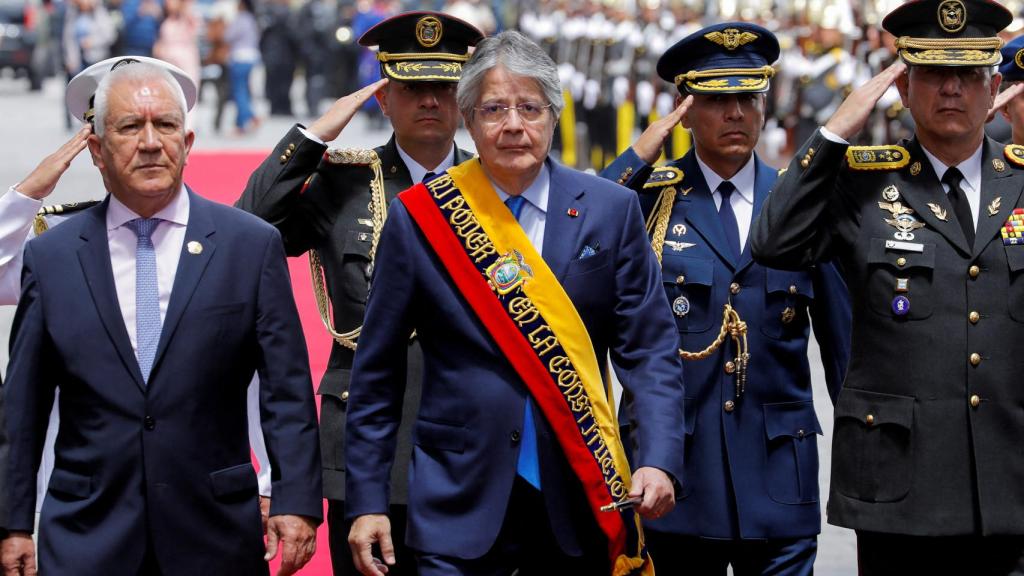 Guillermo Lasso, presidente de Ecuador, antes de la presentación del informa de la Nación.