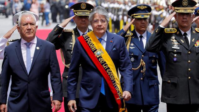 Guillermo Lasso, presidente de Ecuador, antes de la presentación del informa de la Nación.