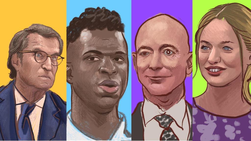 Alberto Núñez Feijóo, Vinicius, Jeff Bezos y la princesa Leonor.