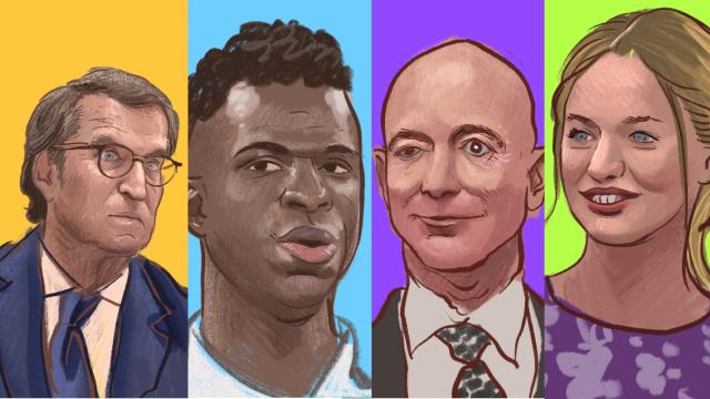 Alberto Núñez Feijóo, Vinicius, Jeff Bezos y la princesa Leonor.