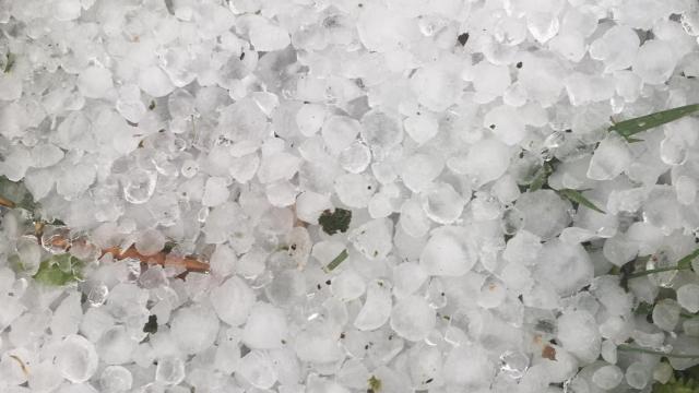 Fotografía de una granizada.
