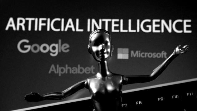 Ilustración de diferentes empresas tecnológicas que están desarrollando la inteligencia artificial.