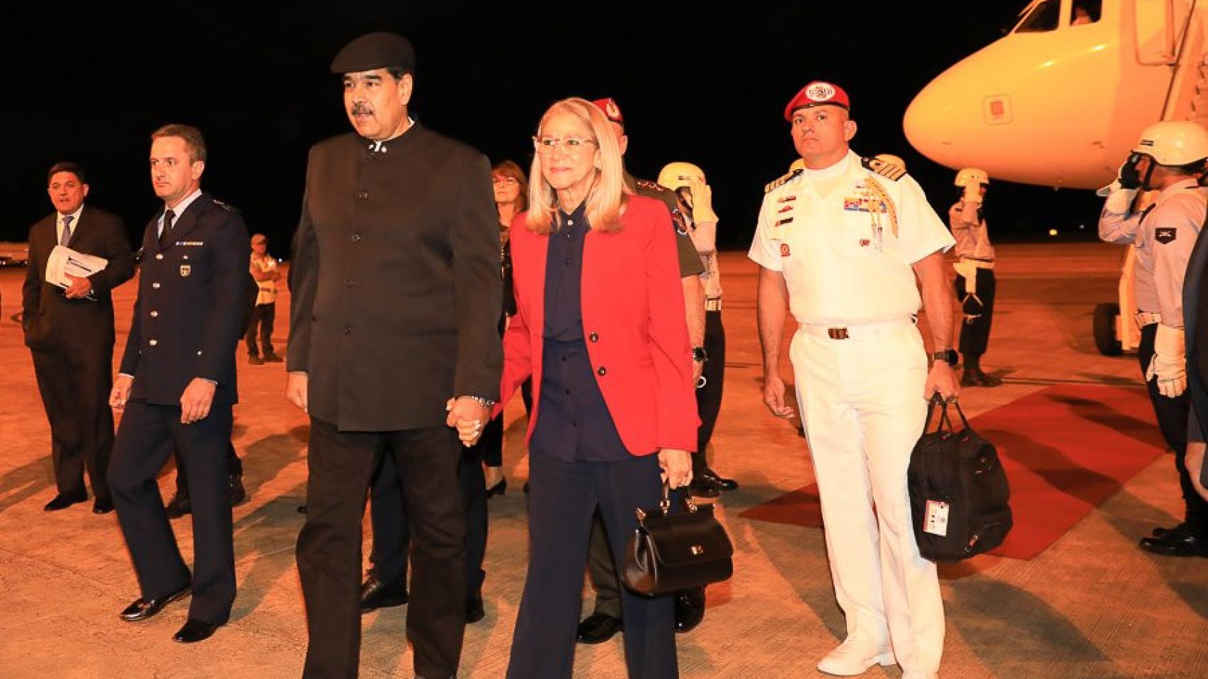 Nicolás Maduro a su llegada a Brasilia.