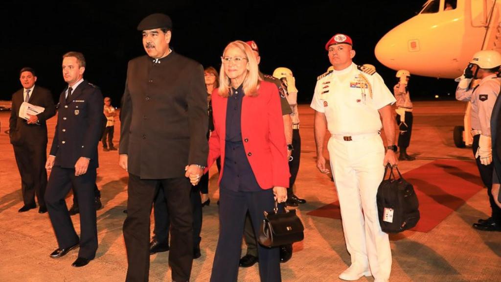Nicolás Maduro a su llegada a Brasilia.