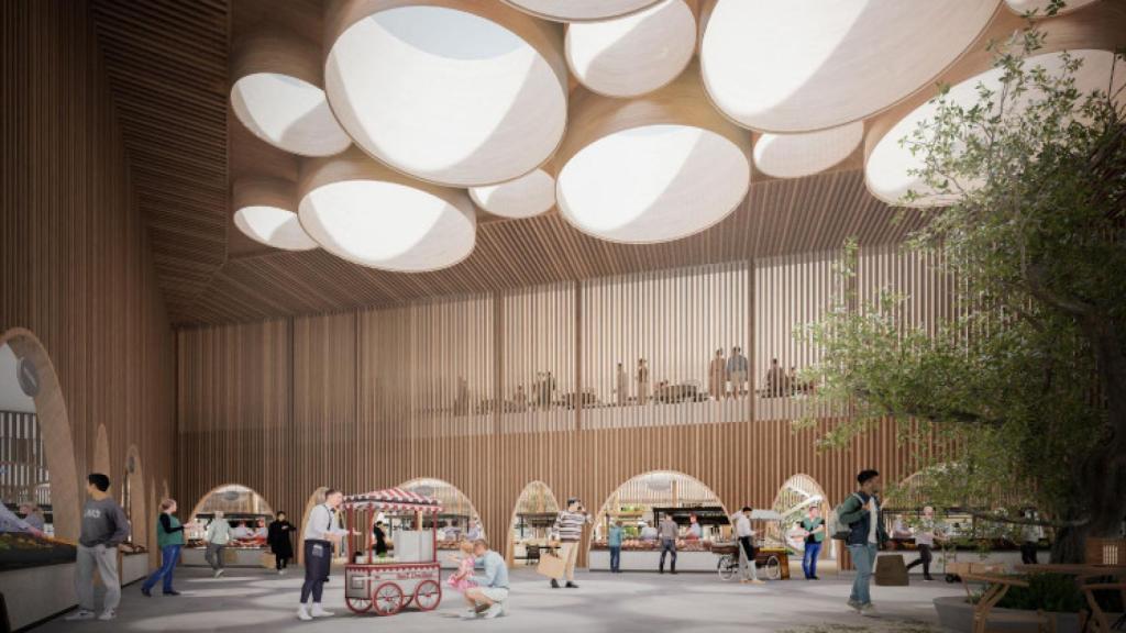 Diseño interior previsto para el nuevo mercado de abastos de Fuengirola.