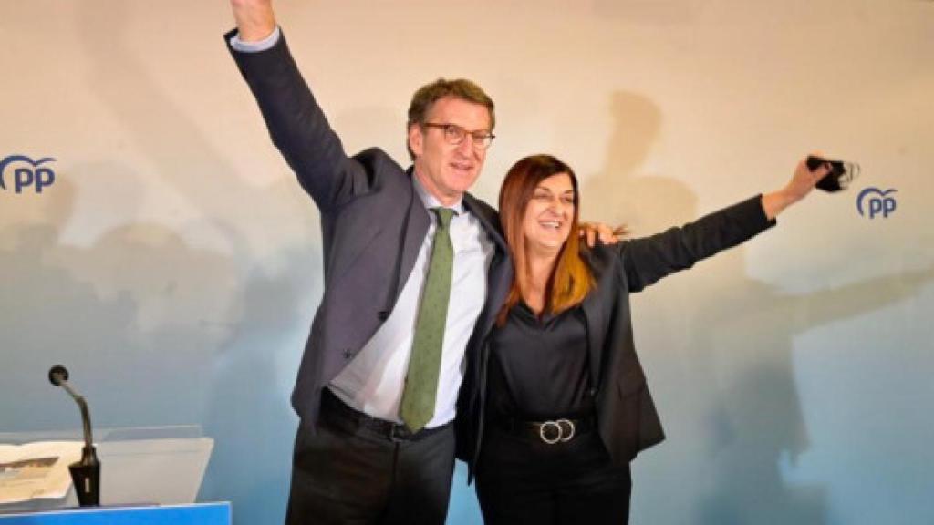 Alberto Núñez Feijóo y María José Sáenz de Buruaga. EE