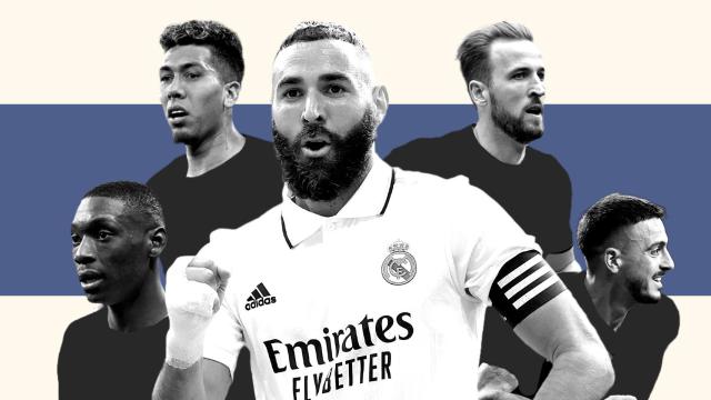 Benzema, Kolo Muani, Kane, Firmino y Joselu