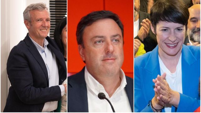 Rueda, Formos y Pontón en la noche electoral del 28-M