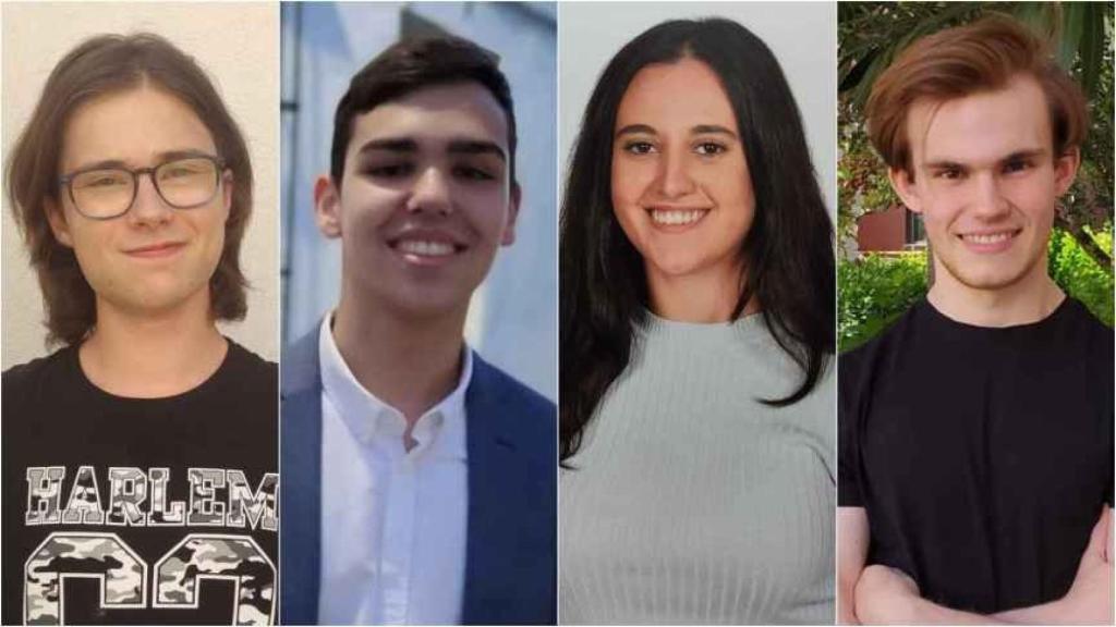 Los cuatro alumnos que obtuvieron las mejores notas en Extremadura.