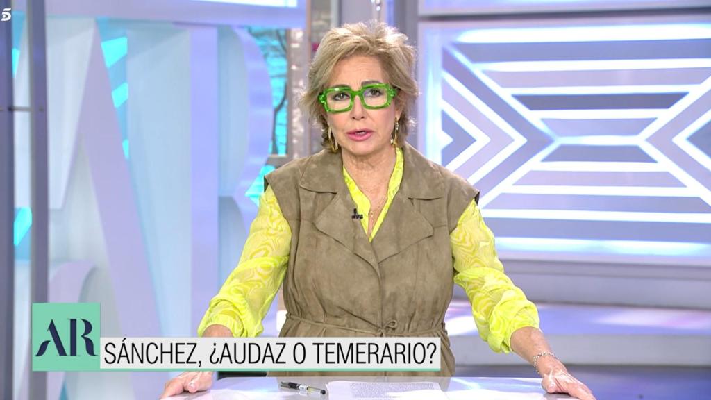 Ana Rosa ha dedicado un durísimo editorial a Pedro Sánchez este martes.