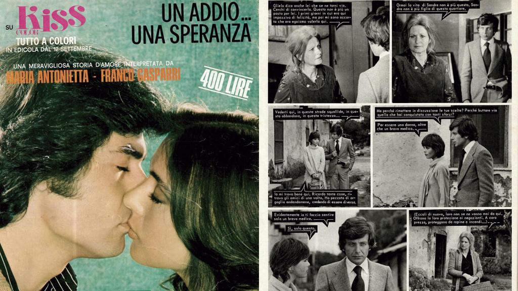 Portada y página interior de una fotonovela italiana que Laurent Pelly saca a relucir en su original montaje en el Real