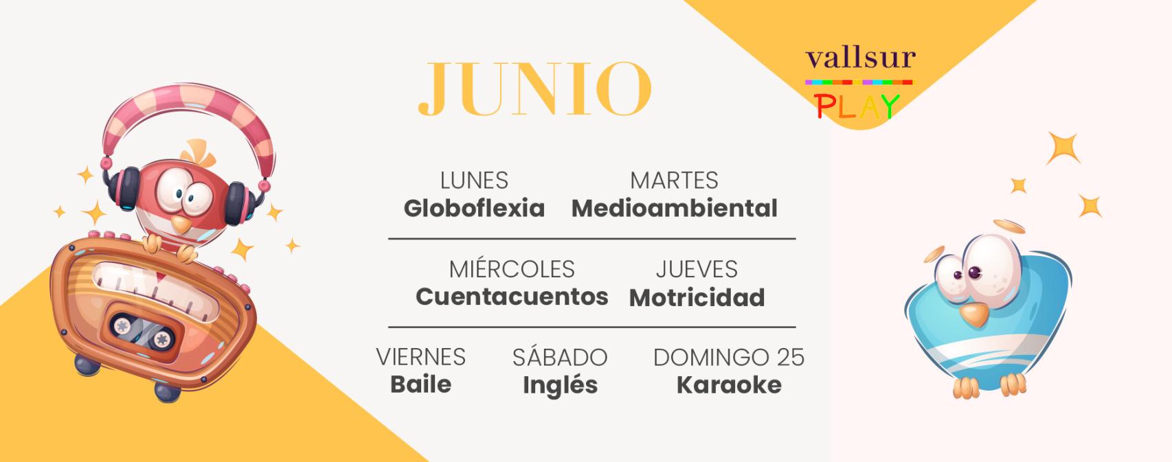 Programación de junio de la ludoteca de Vallsur