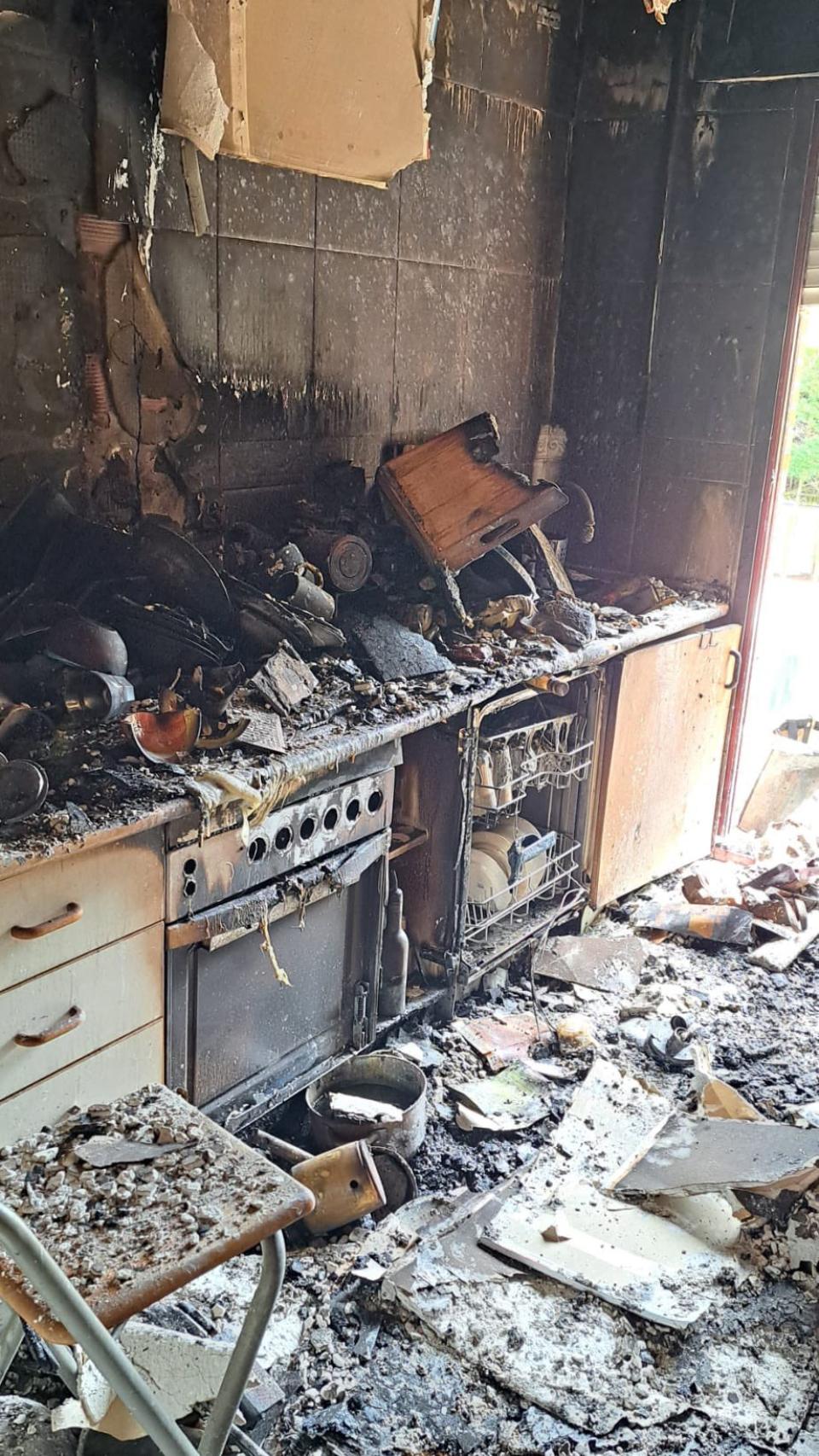 Imagen de la cocina calcinada