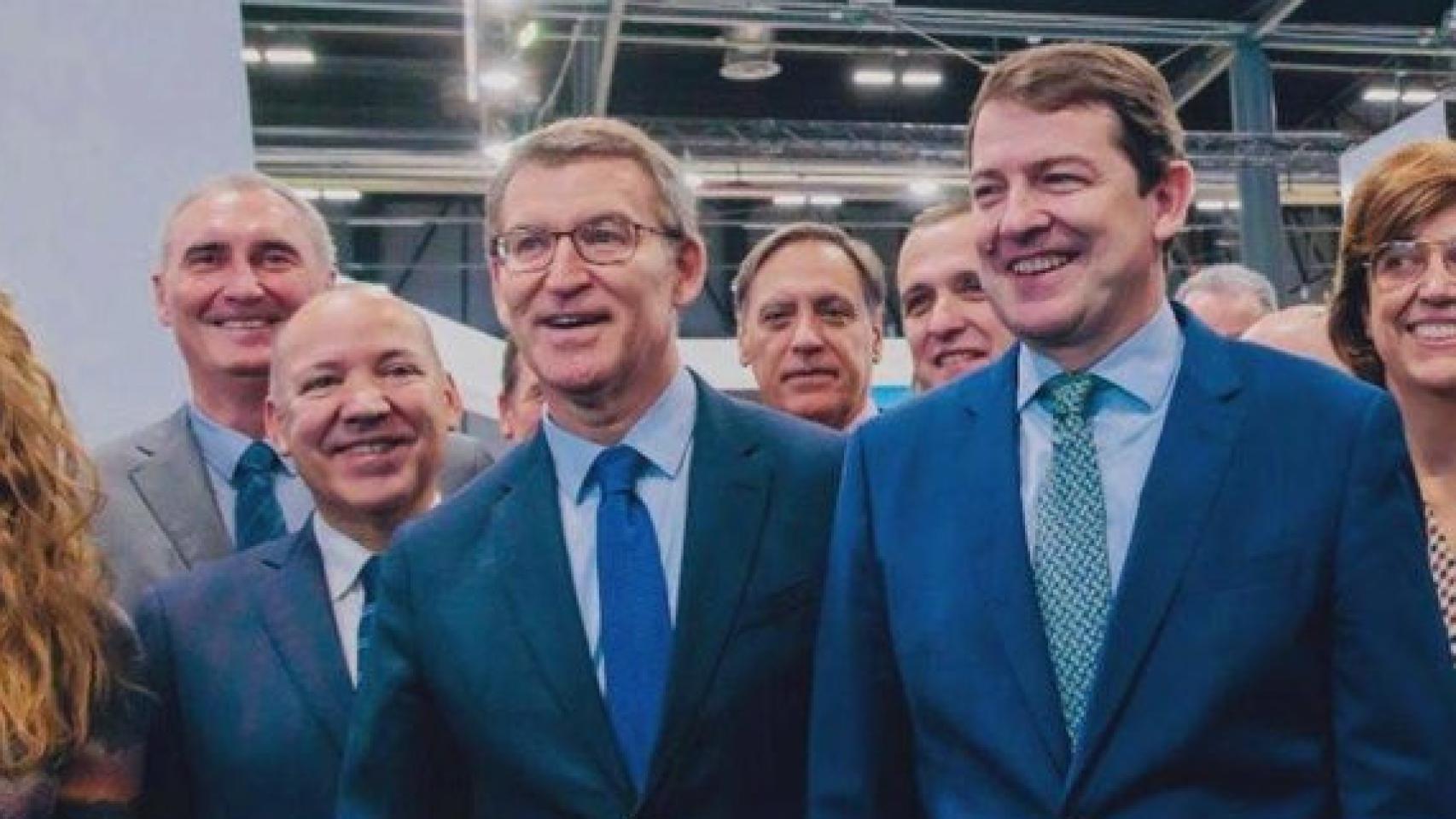 José María Barrios, junto al Alberto Núñez Feijoo y Alfonso Fernández Mañueco
