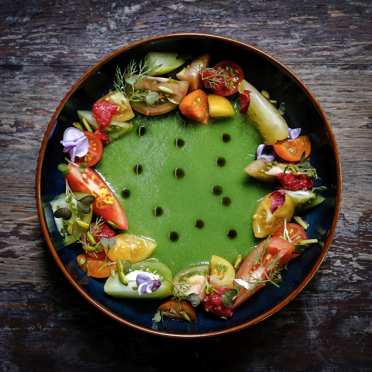 Plato del restaurante Boca, nueva estrella verde Michelin.