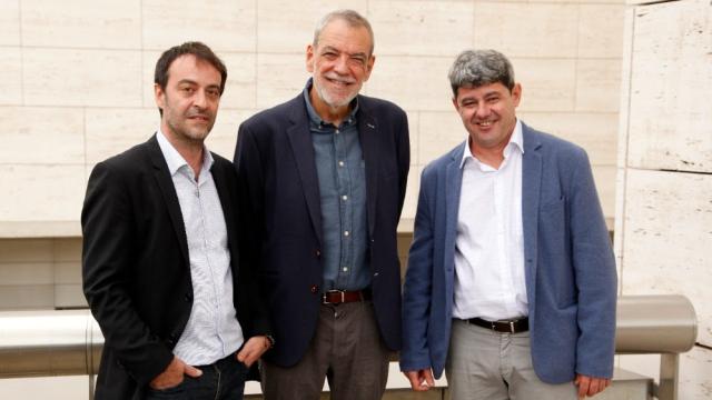 Agustín Martínez, Jorge Díaz y Antonio Mercero, el trío de escritores bajo el seudónimo Carmen Mola. Foto: Planeta