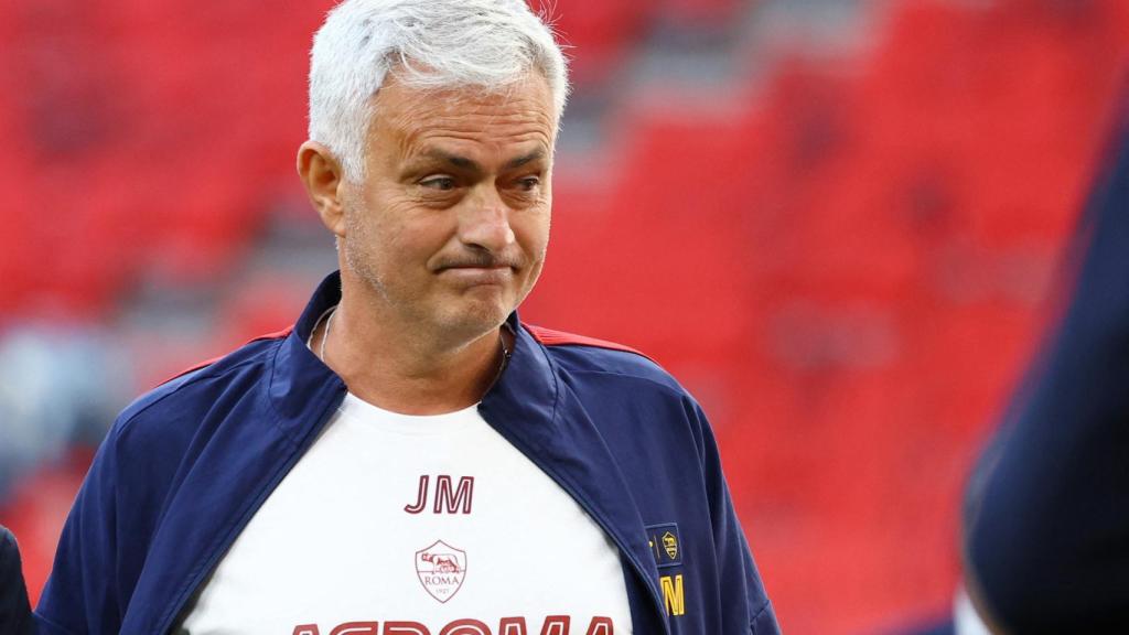 José Mourinho, en el Puskas Arena de Budapest