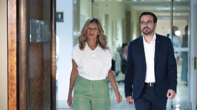 La vicepresidenta segunda, Yolanda Díaz, y el ministro de Consumo, Alberto Garzón.