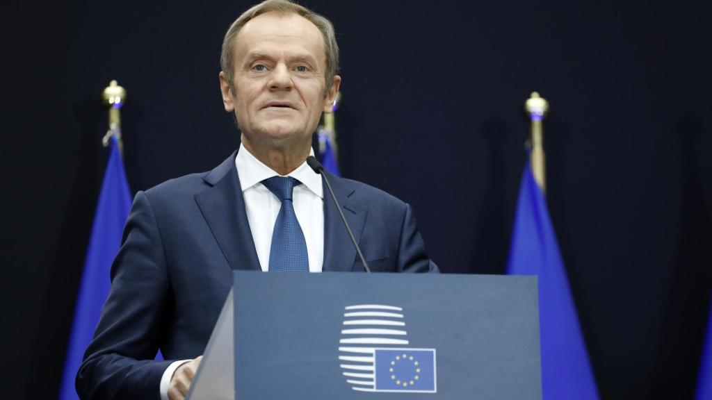 Donald Tusk, durante su despedida como presidente del Consejo Europeo en 2019