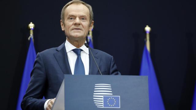Donald Tusk, durante su despedida como presidente del Consejo Europeo en 2019