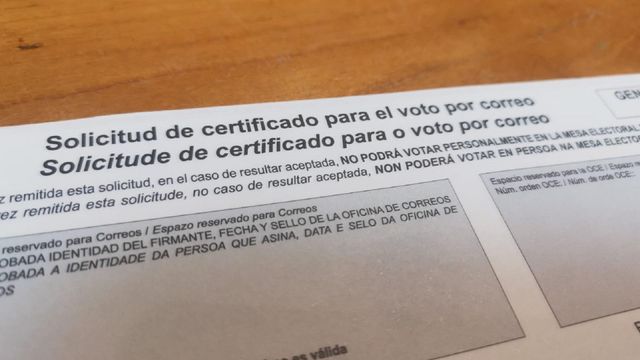 Solicitud de certificado para el voto por correo.