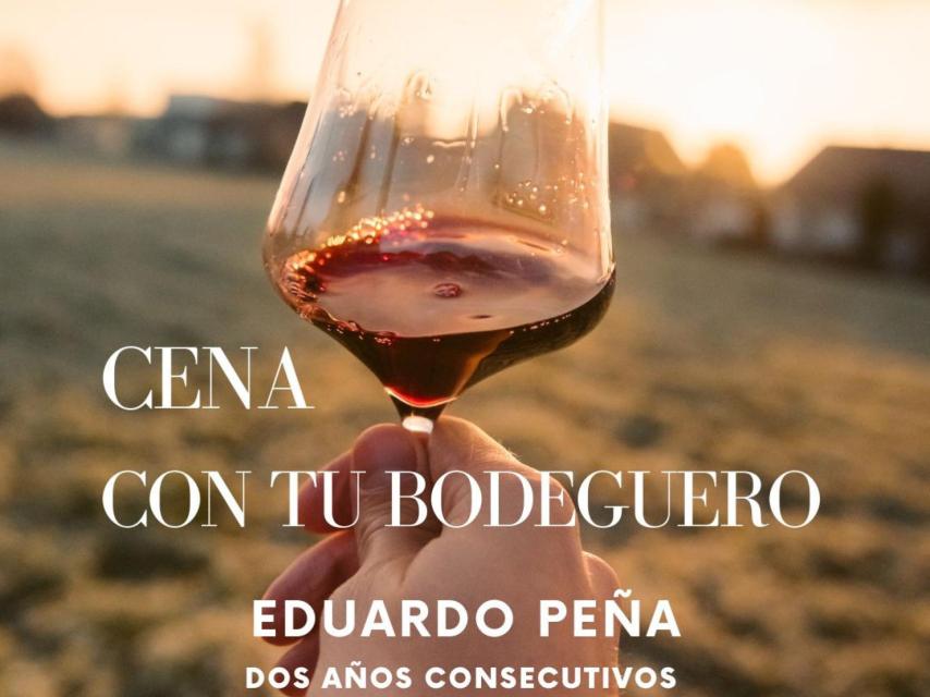 Cartel cena con tu bodeguero.