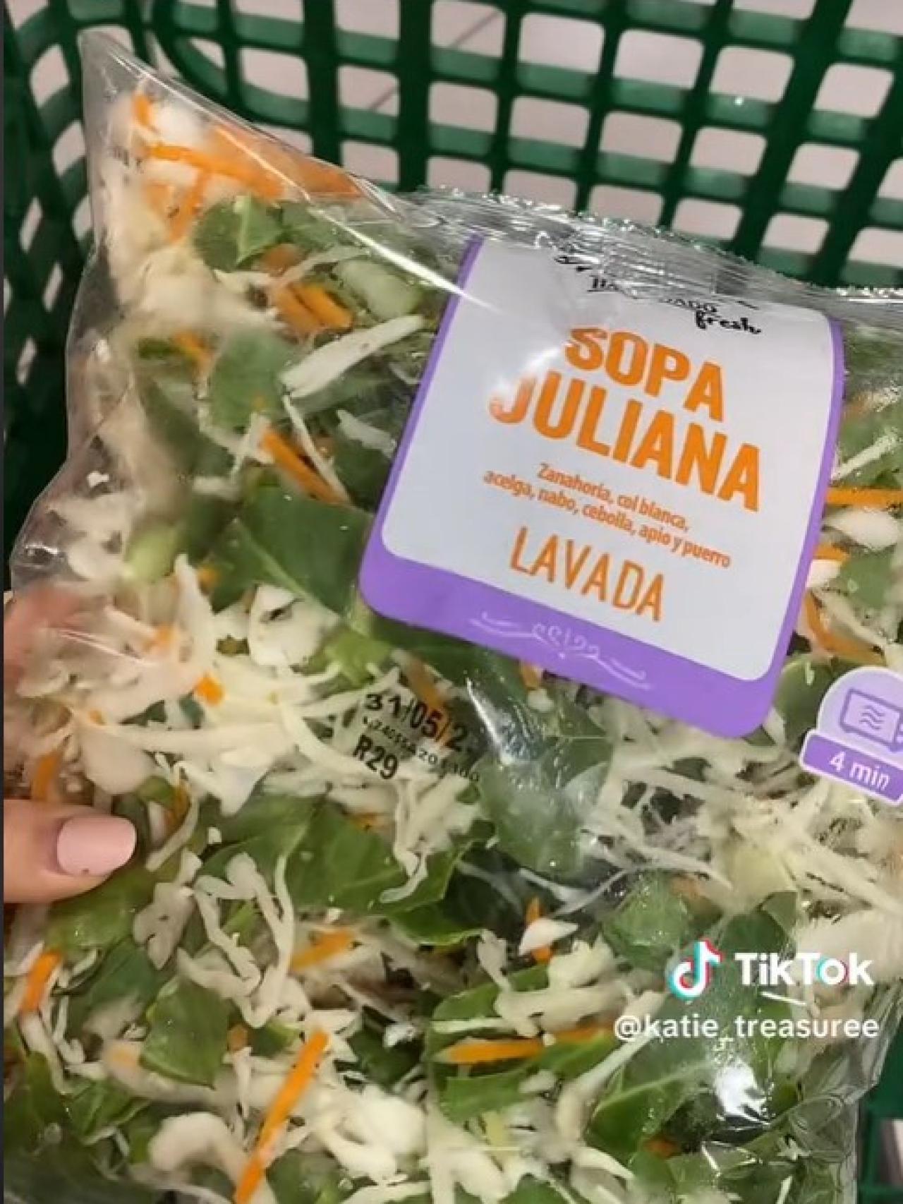 Captura de pantalla del vídeo de TikTok de la joven.