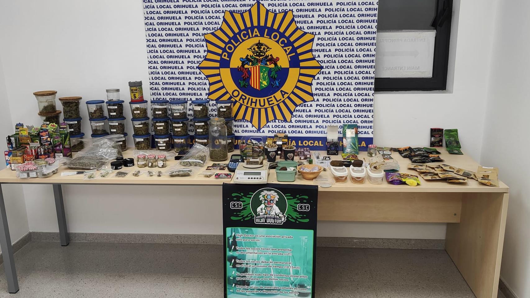 La droga incautada en el local de Orihuela.