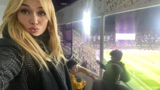 Patricia Conde en el estadio José Zorrilla viendo un partido del Real Valladolid