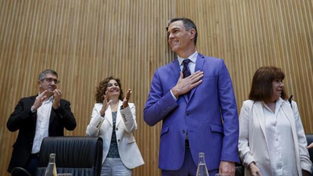 Pedro Sánchez, el pasado 31 de mayo en su discurso ante los socialistas del Congreso.