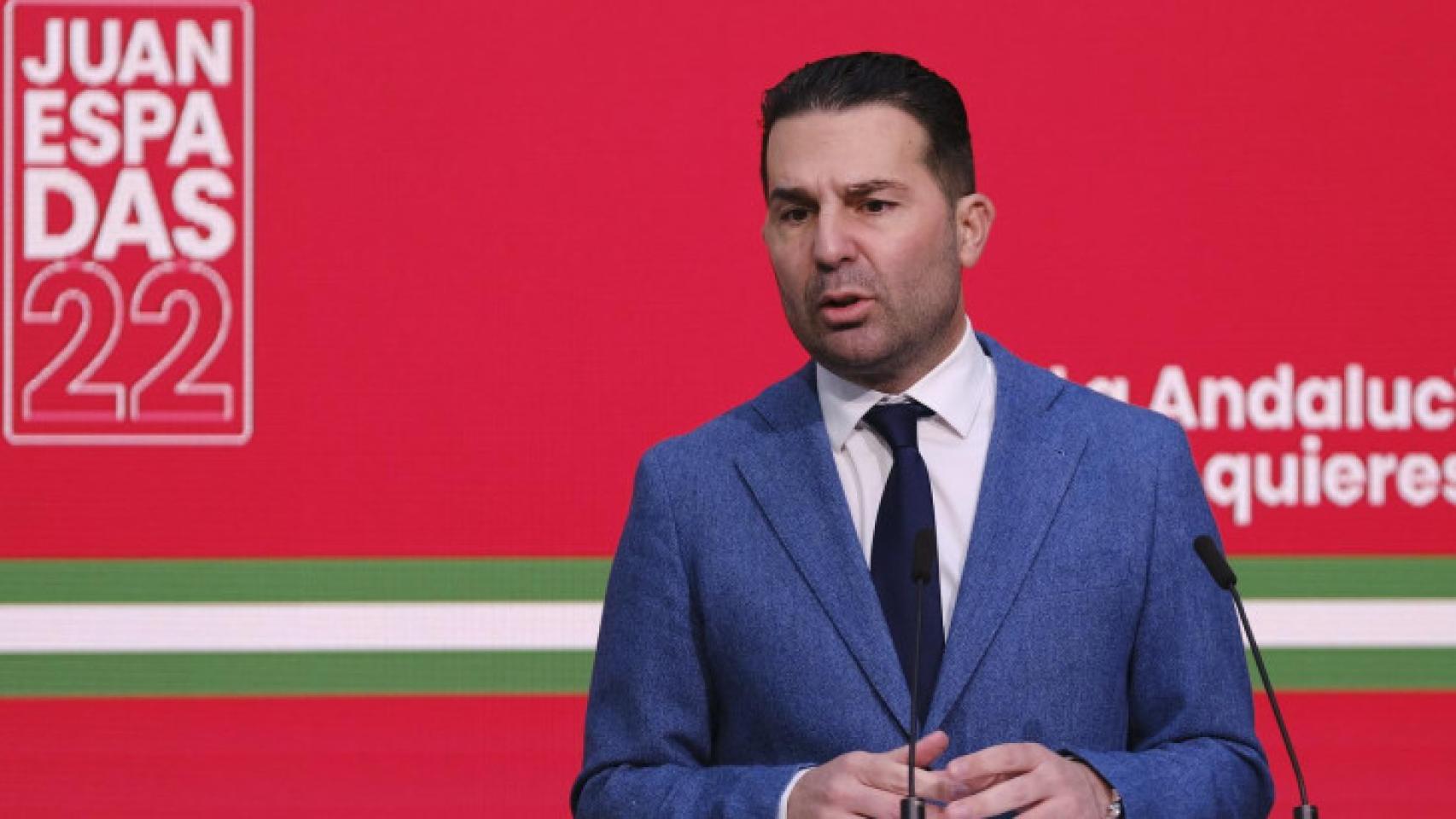 El exnúmero 3 del PSOE andaluz Noel López en una imagen de archivo en la sede del PSOE andaluz.