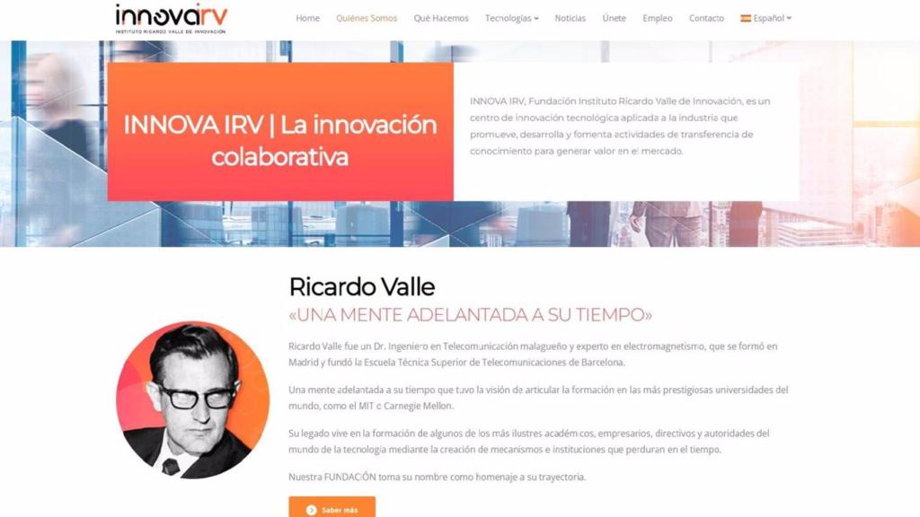 Una captura de su web.
