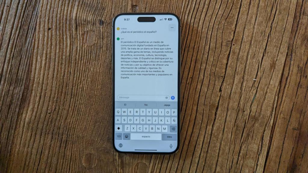 ChatGPT describiendo El Español en un iPhone