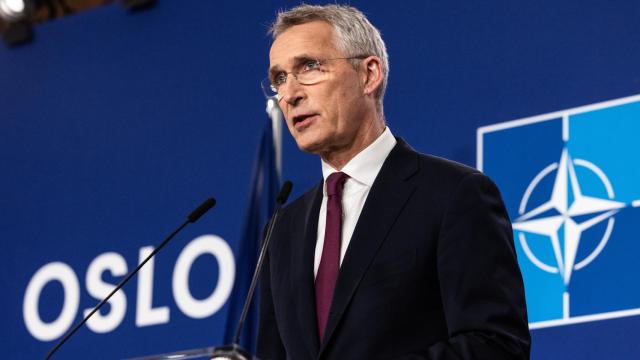 El secretario general de la OTAN, Jens Stoltenberg, durante una rueda de prensa