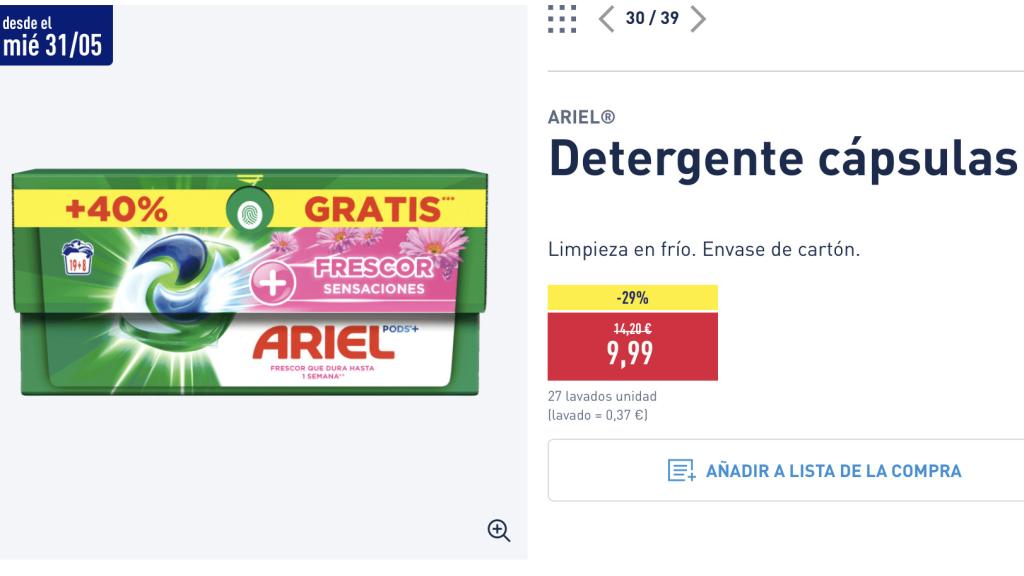 Detergente cápsulas.