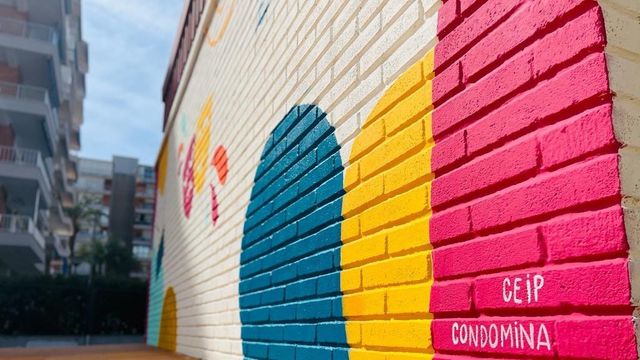 El mural del CEIP La Condomina en una imagen del AMPA en redes sociales.